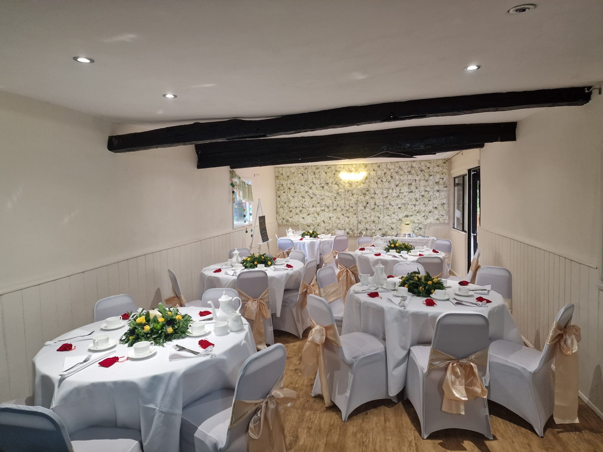 The Swan function room dressed for a private event